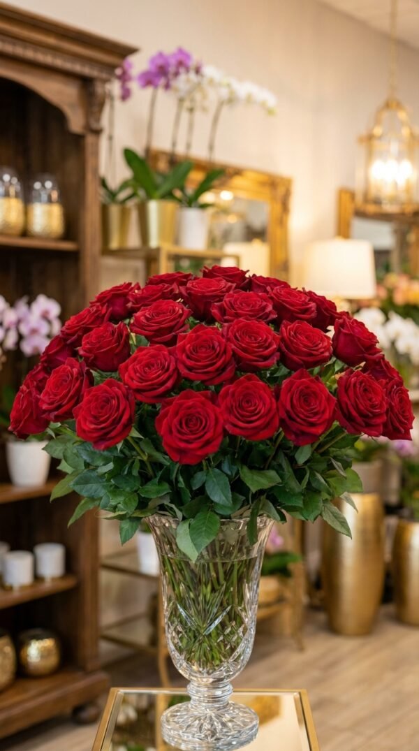 24 Roses in Vase